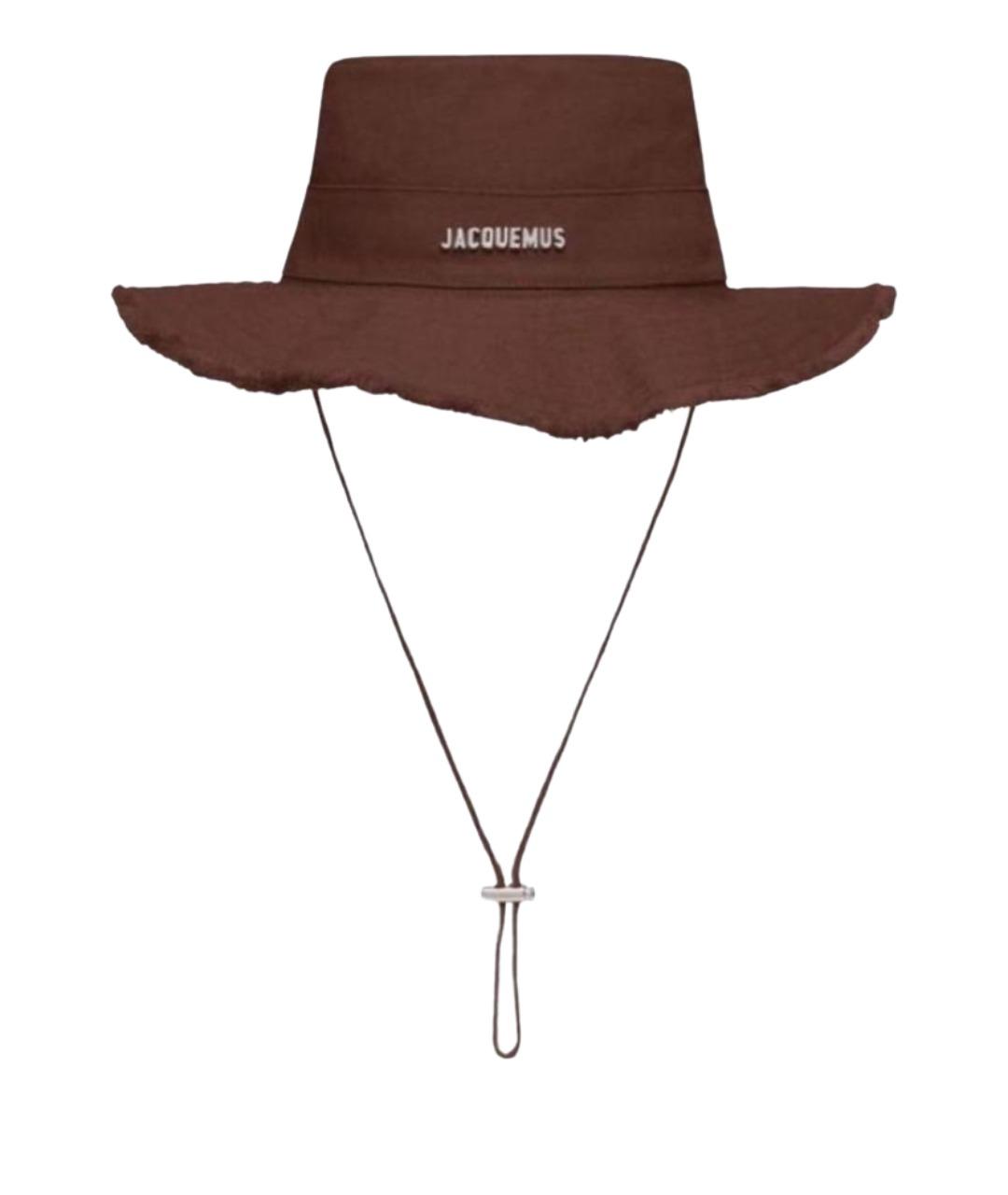 JACQUEMUS Коричневая хлопковая панама, фото 1