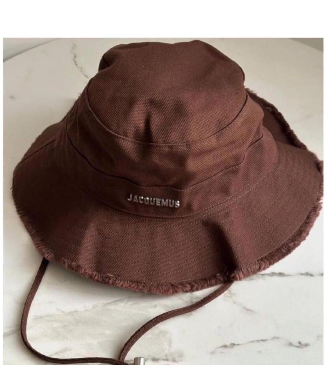 JACQUEMUS Коричневая хлопковая панама, фото 2