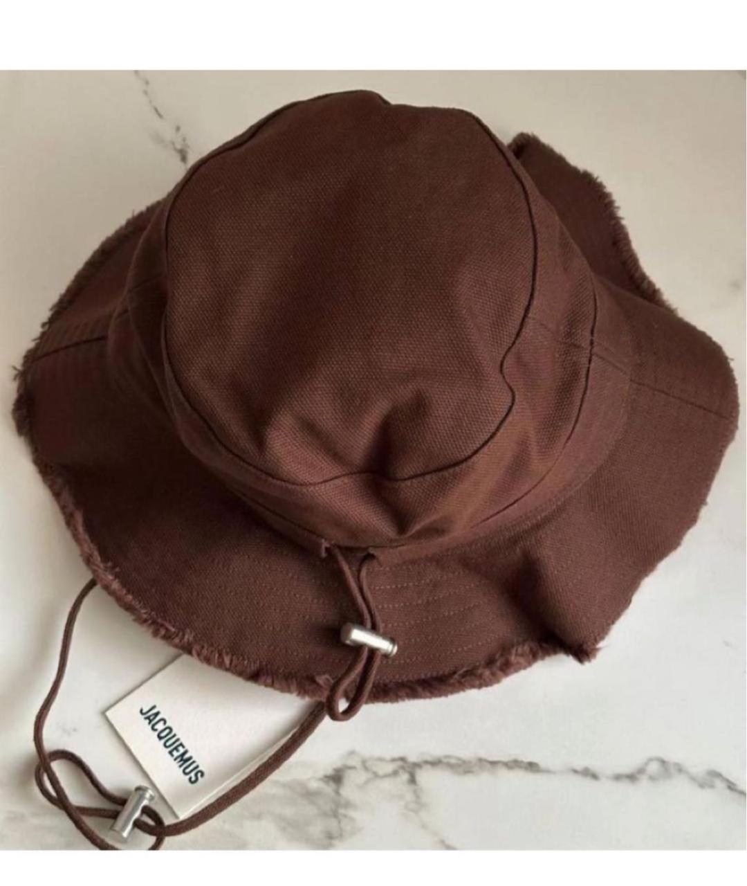 JACQUEMUS Коричневая хлопковая панама, фото 3