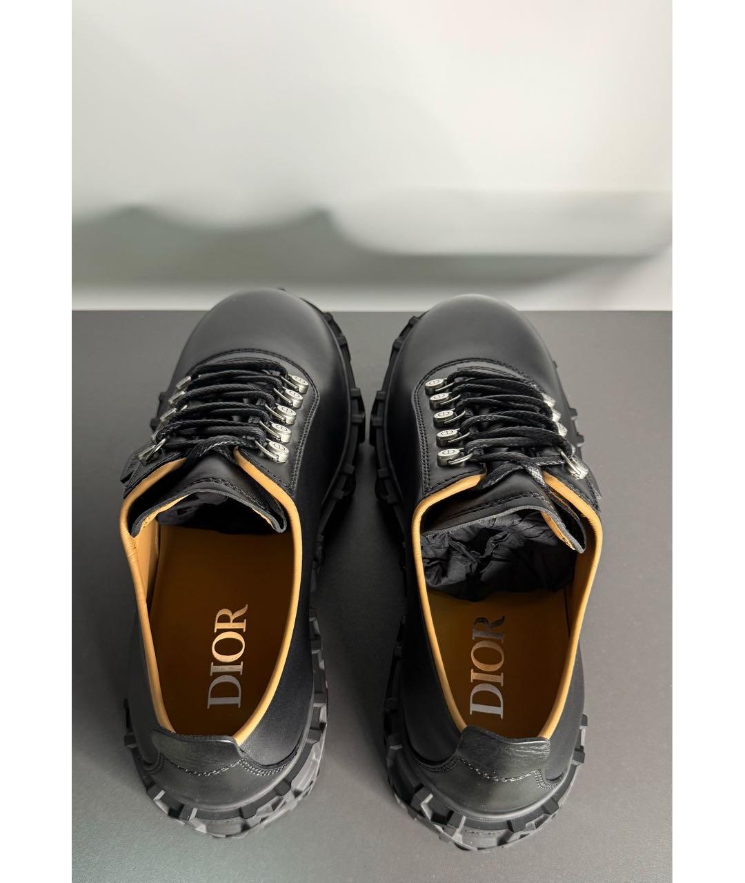CHRISTIAN DIOR Черные кожаные низкие ботинки, фото 3