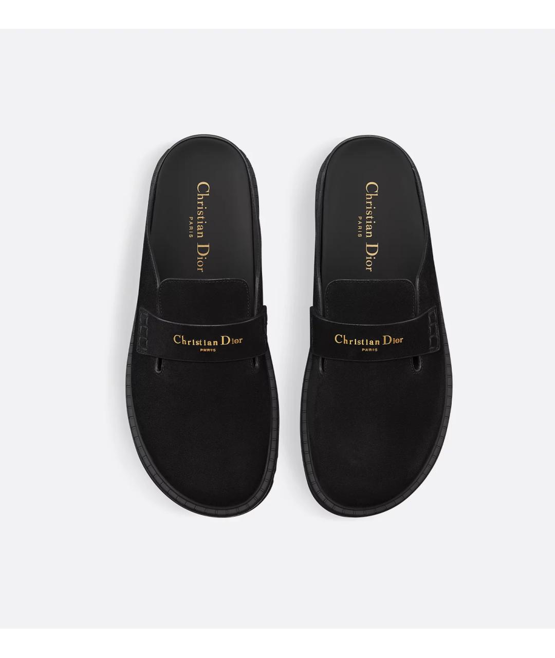 CHRISTIAN DIOR Черные замшевые мюли, фото 2