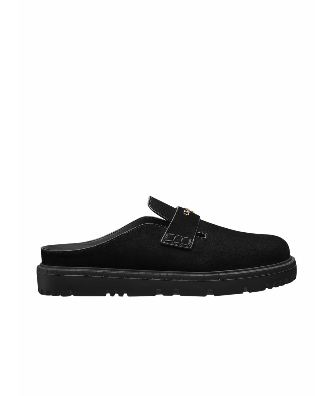 CHRISTIAN DIOR Черные замшевые мюли, фото 1