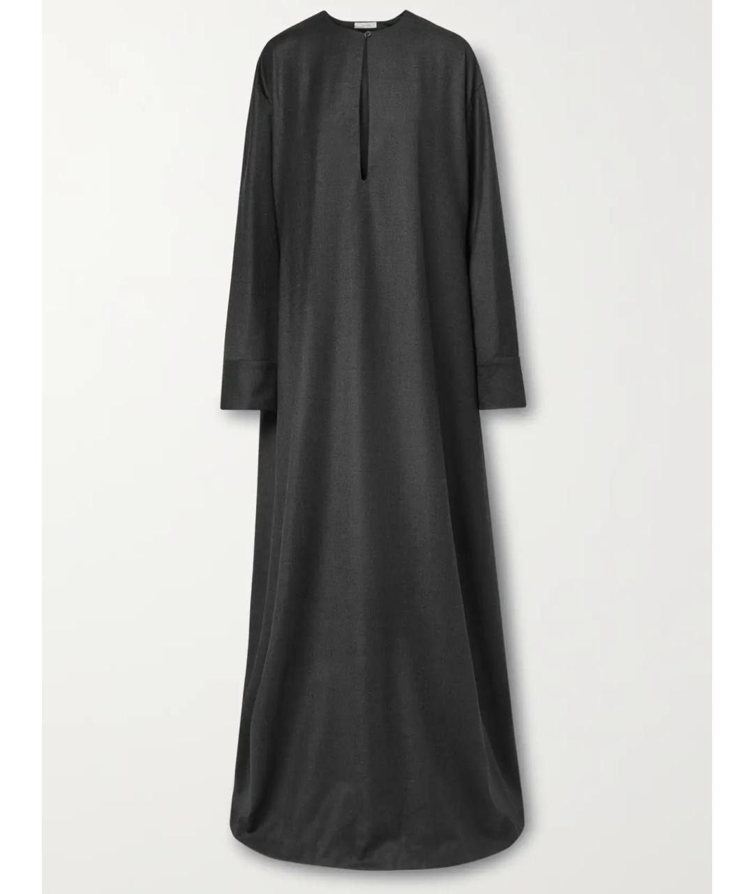 THE ROW Серое шерстяное коктейльное платье, фото 6