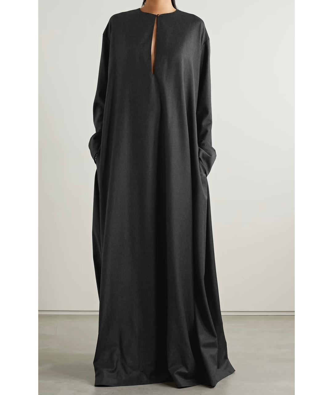 THE ROW Серое шерстяное коктейльное платье, фото 3