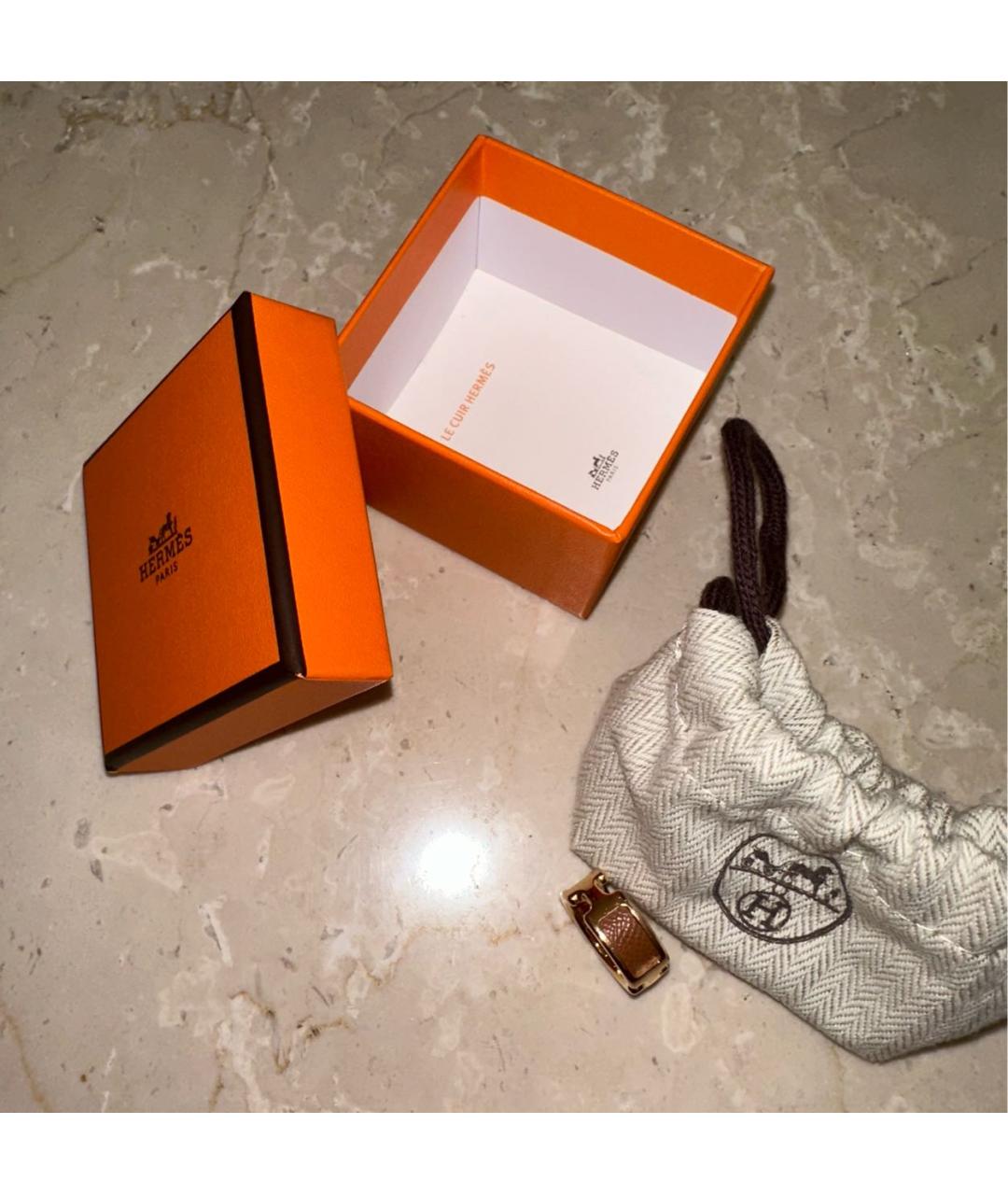 HERMES Коричневое позолоченное кольцо, фото 3