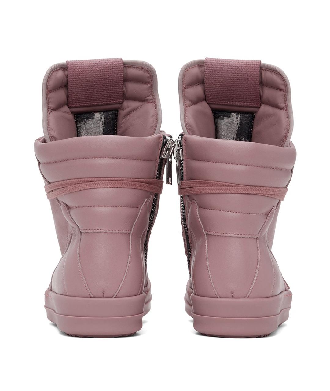 RICK OWENS Розовые кожаные кеды, фото 5