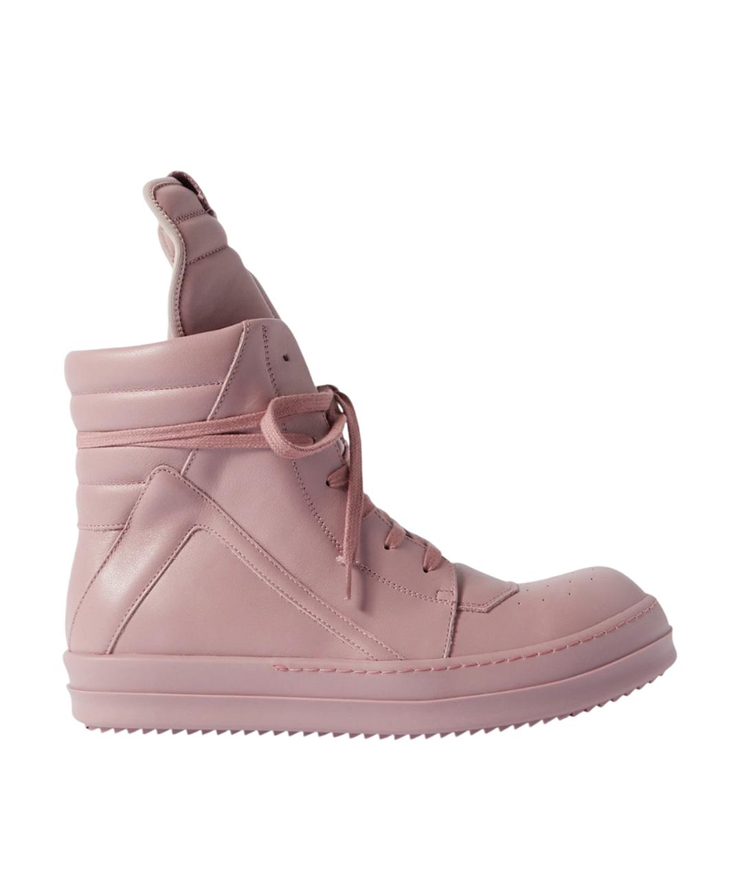 RICK OWENS Розовые кожаные кеды, фото 10