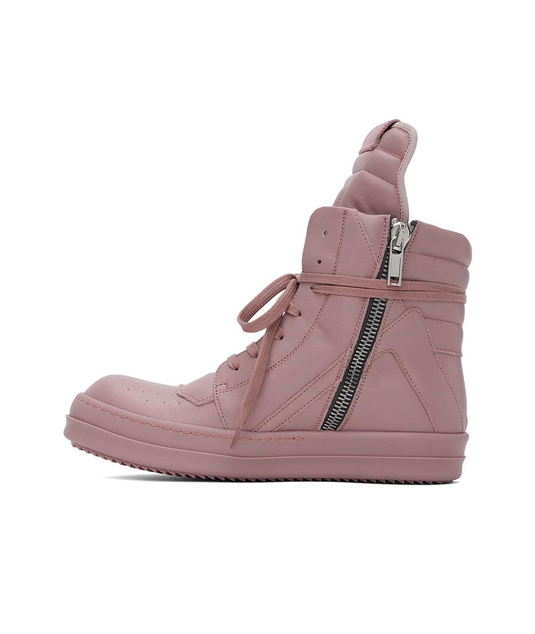 RICK OWENS Розовые кожаные кеды, фото 6