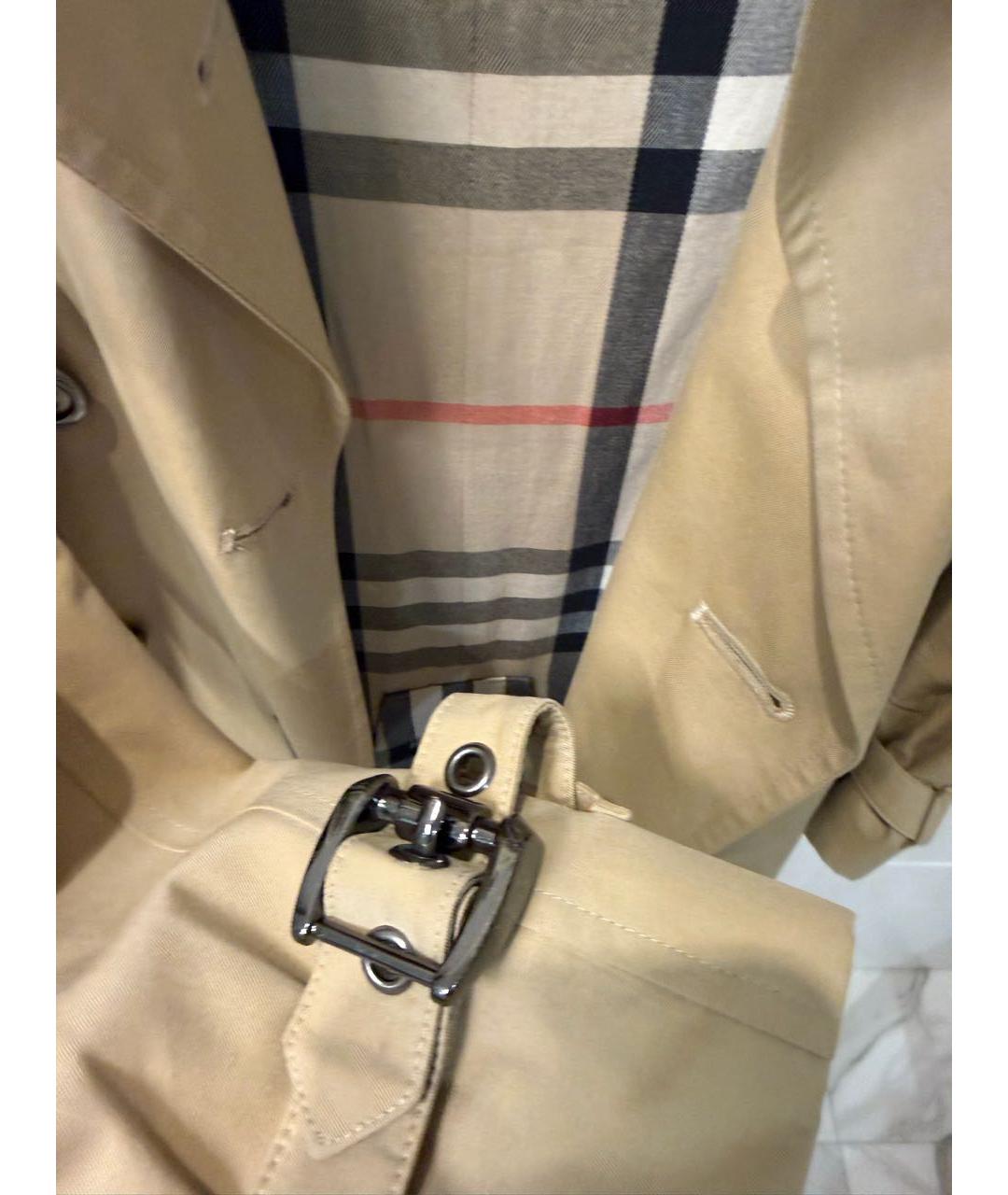 BURBERRY Бежевый хлопковый тренч/плащ, фото 5