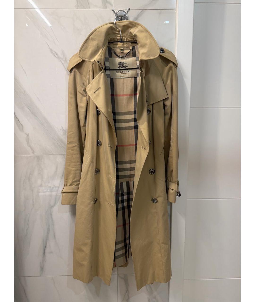 BURBERRY Бежевый хлопковый тренч/плащ, фото 9