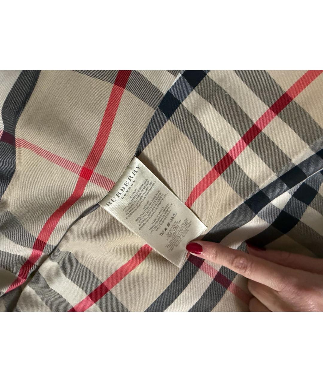 BURBERRY Бежевый хлопковый тренч/плащ, фото 6