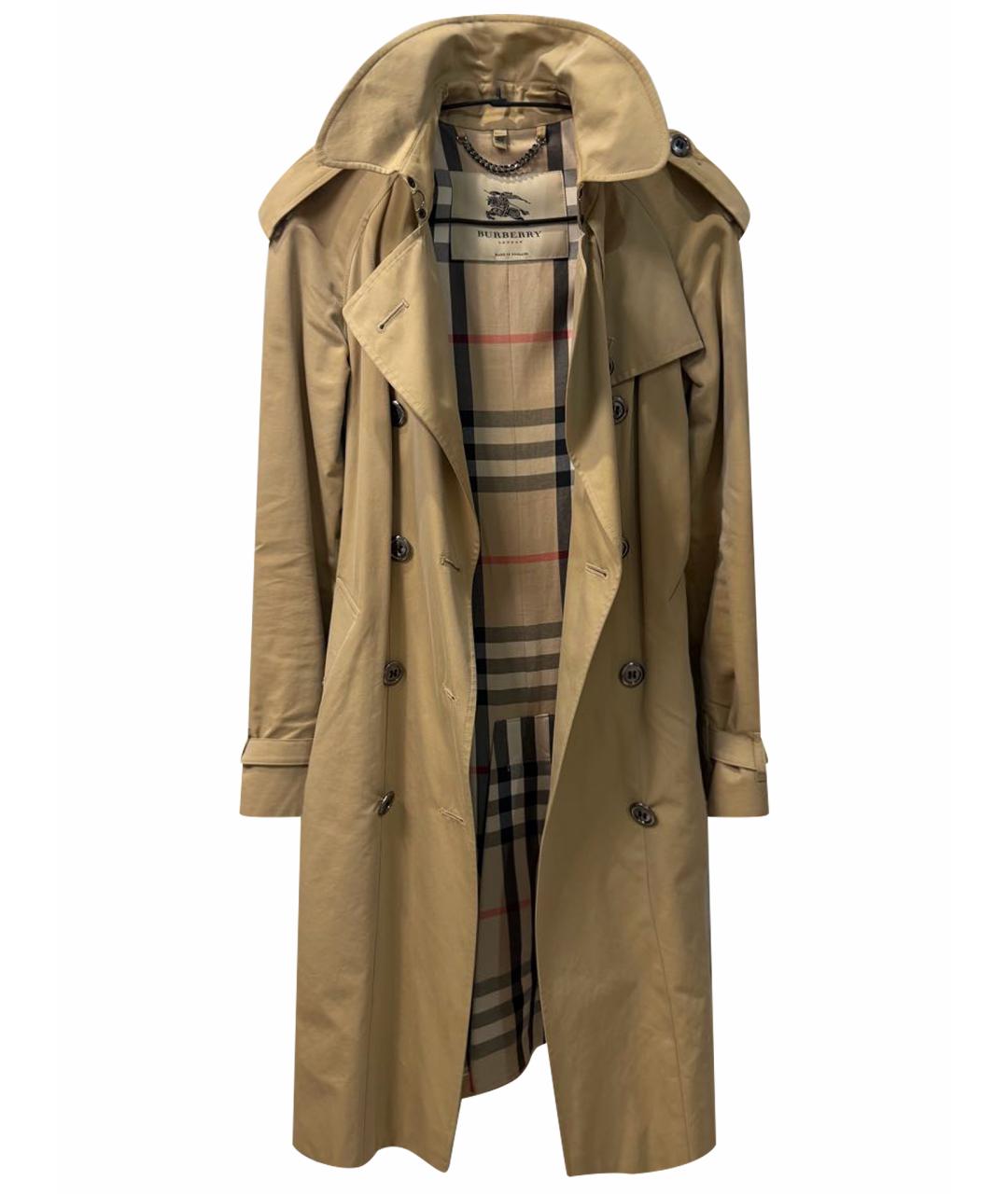 BURBERRY Бежевый хлопковый тренч/плащ, фото 1