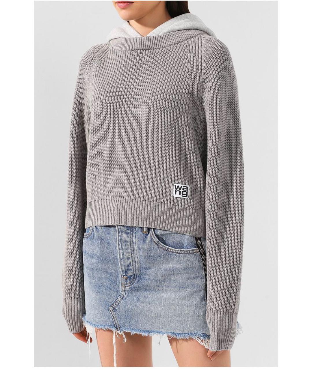 ALEXANDER WANG Серый хлопковый джемпер / свитер, фото 4