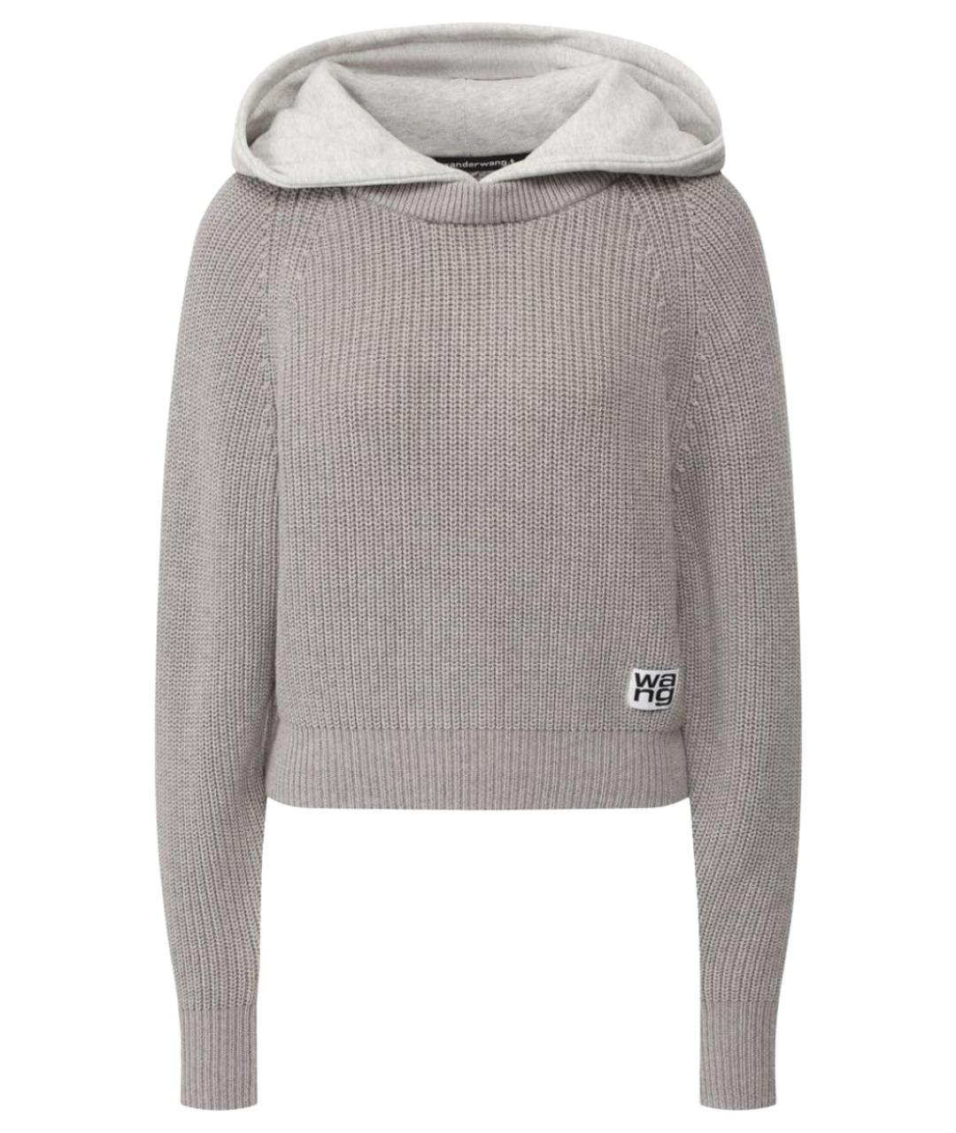 ALEXANDER WANG Серый хлопковый джемпер / свитер, фото 1