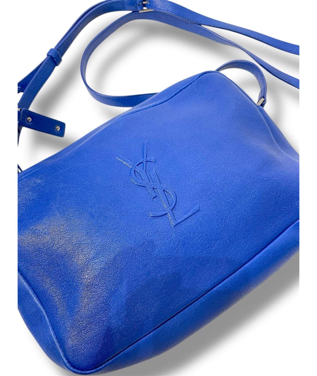 SAINT LAURENT Синяя кожаная сумка через плечо, фото 3