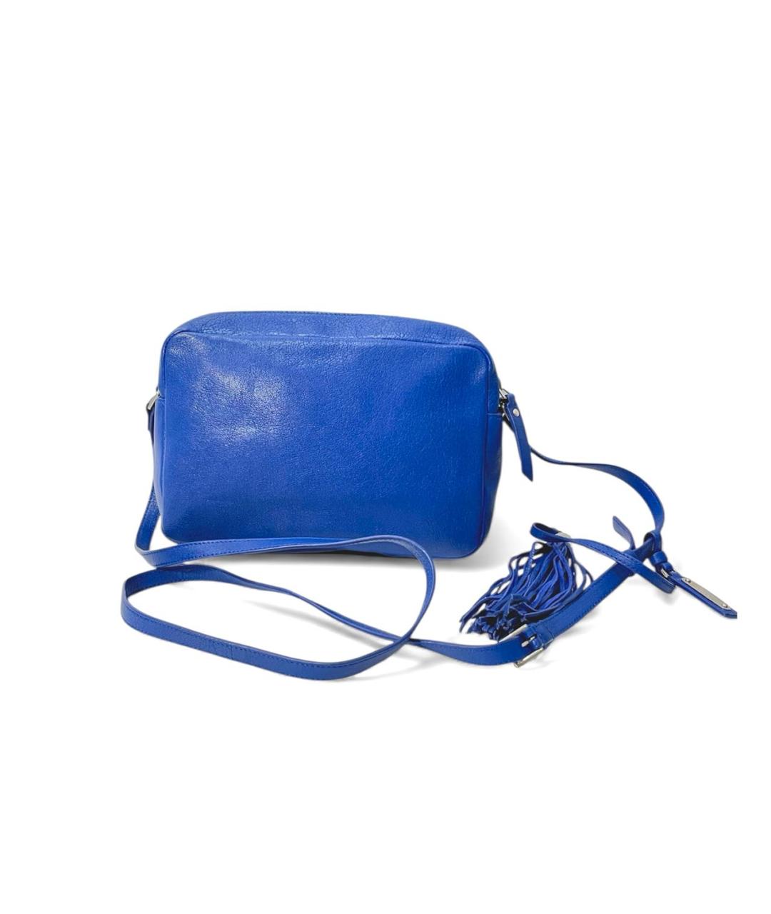 SAINT LAURENT Синяя кожаная сумка через плечо, фото 2
