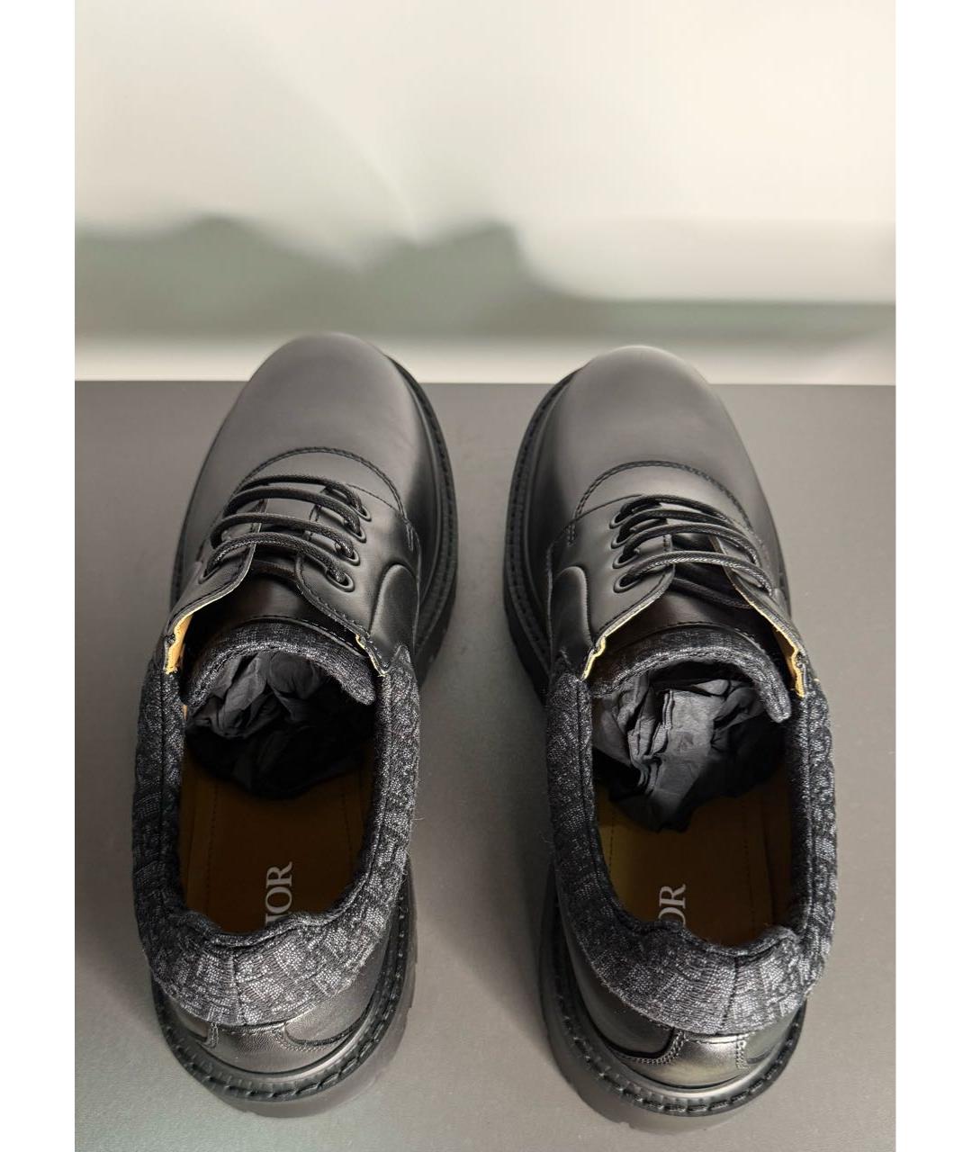 CHRISTIAN DIOR Черные кожаные низкие ботинки, фото 3