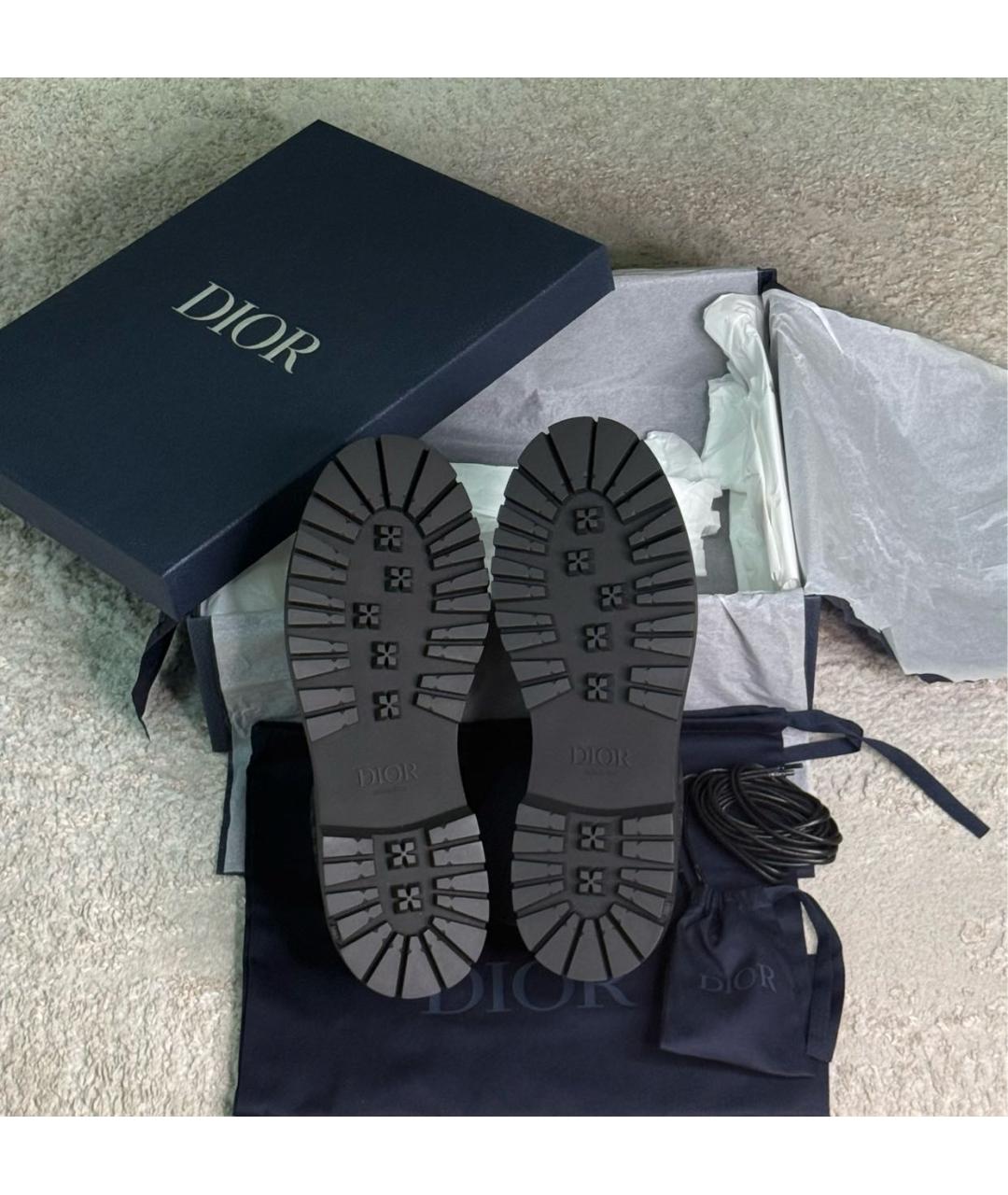 CHRISTIAN DIOR Черные кожаные низкие ботинки, фото 6