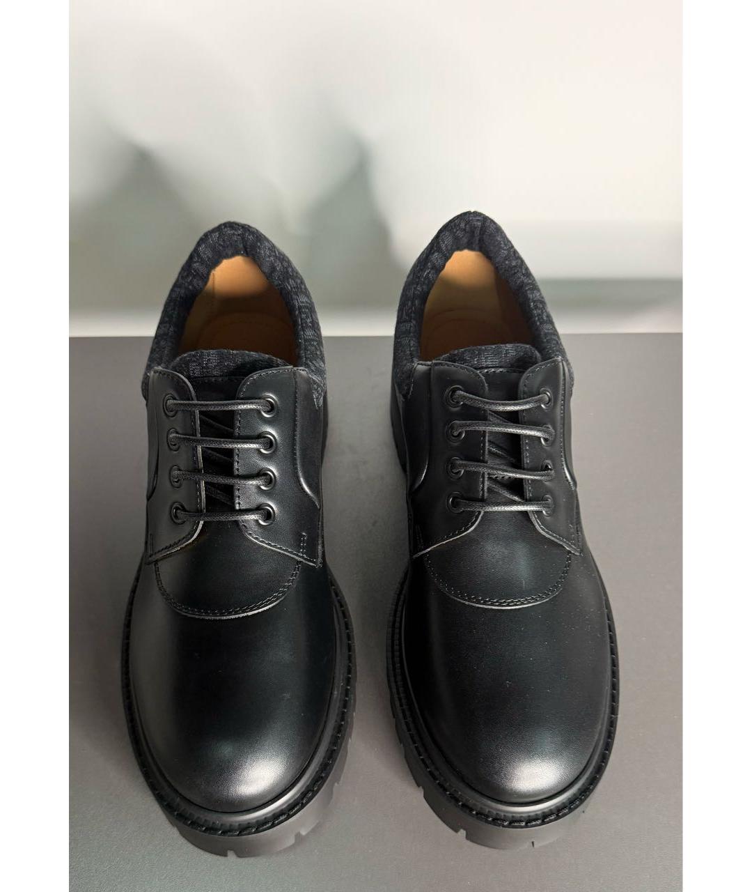 CHRISTIAN DIOR Черные кожаные низкие ботинки, фото 2