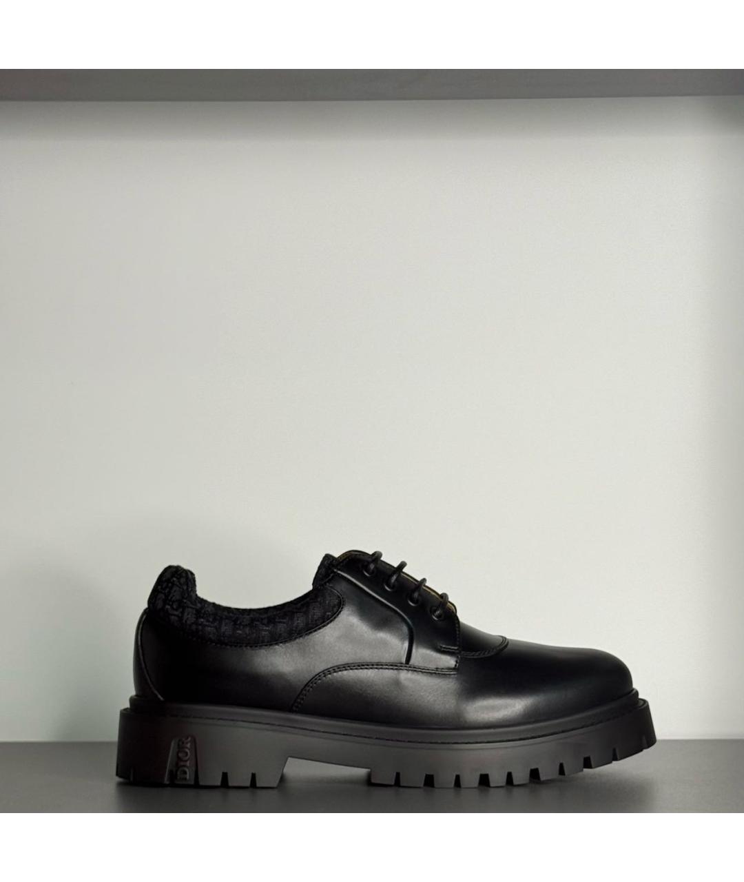 CHRISTIAN DIOR Черные кожаные низкие ботинки, фото 9