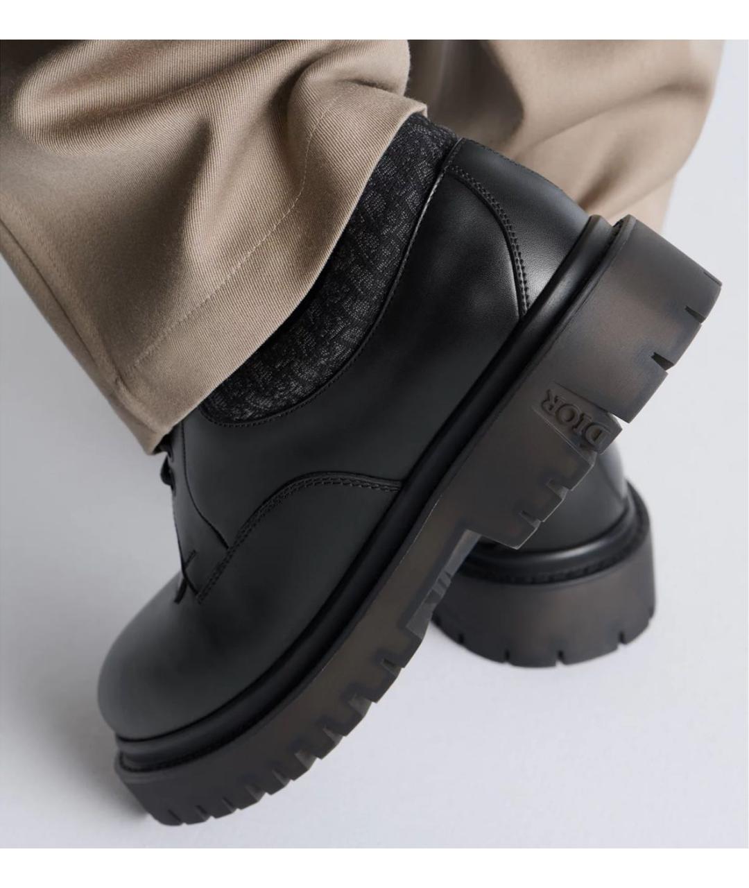 CHRISTIAN DIOR Черные кожаные низкие ботинки, фото 5