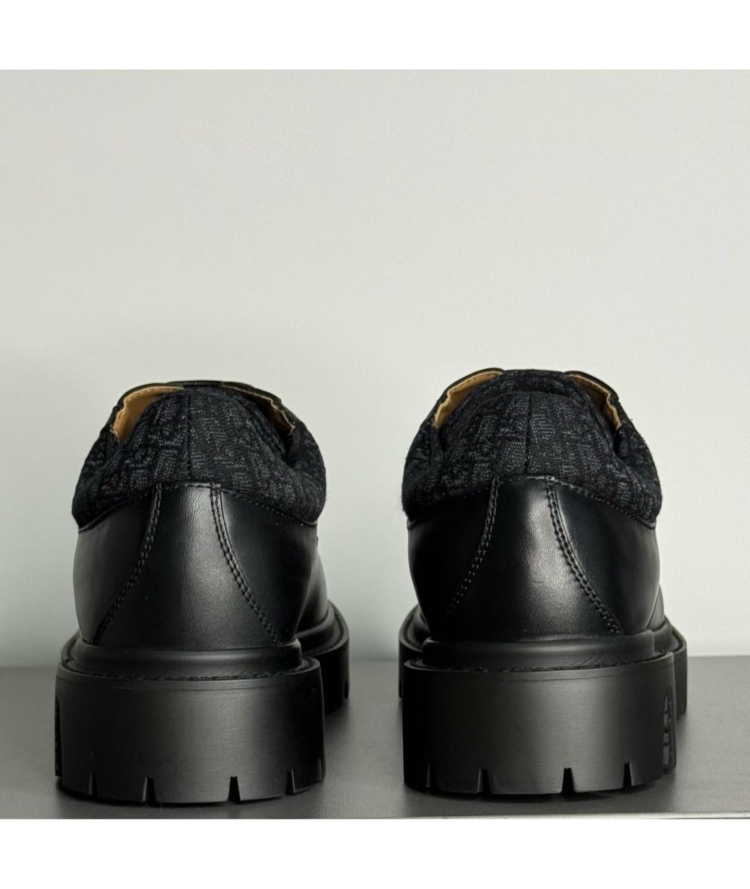 CHRISTIAN DIOR Черные кожаные низкие ботинки, фото 4