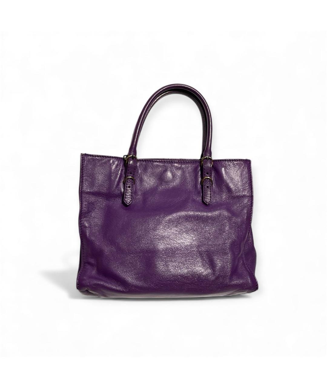 BALENCIAGA Фиолетовая кожаная сумка тоут, фото 2