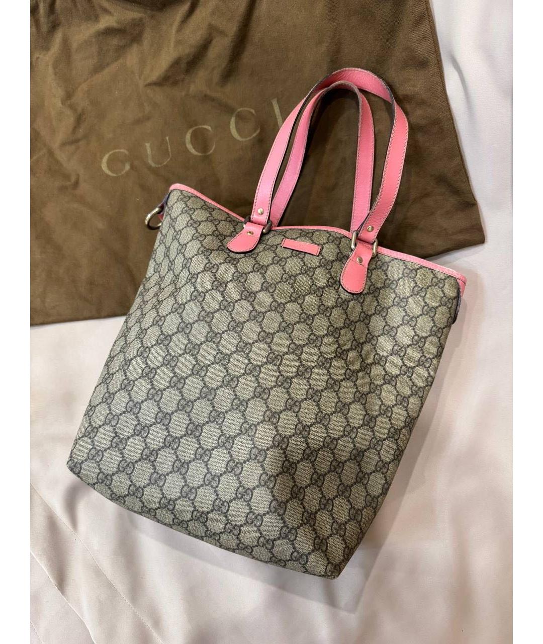 GUCCI Розовая кожаная сумка тоут, фото 4