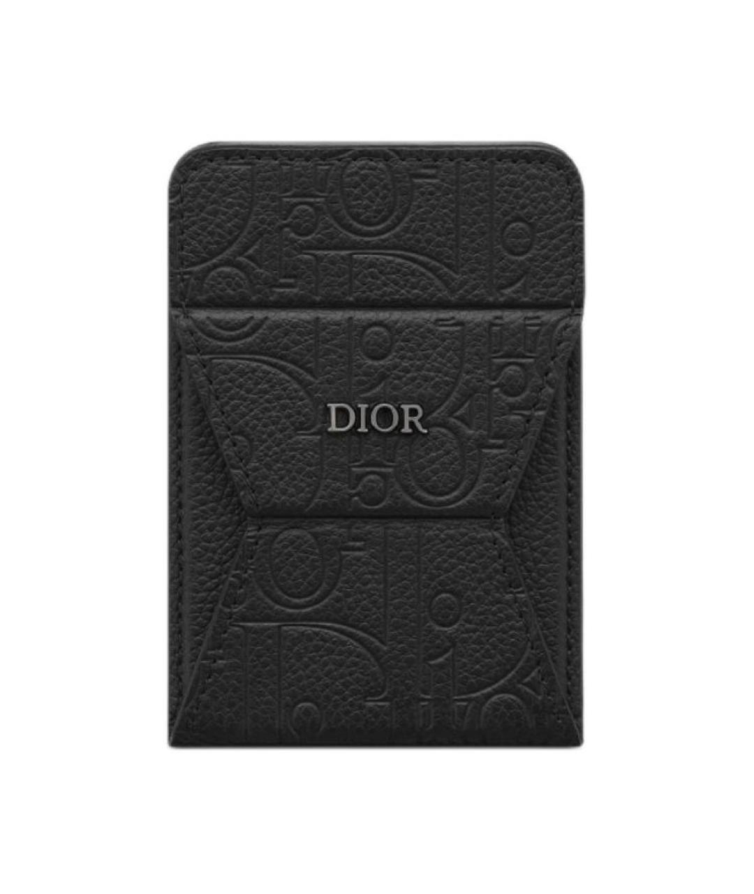 CHRISTIAN DIOR Черный кожаный кардхолдер, фото 1