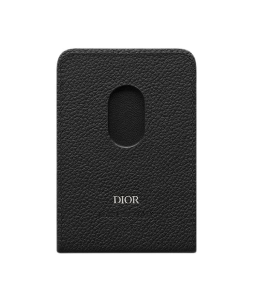 CHRISTIAN DIOR Черный кожаный кардхолдер, фото 3