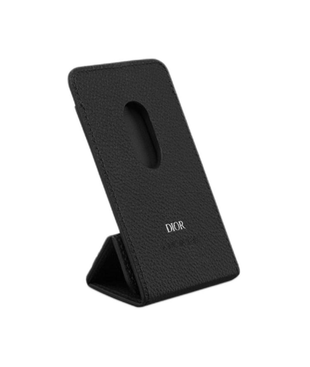 CHRISTIAN DIOR Черный кожаный кардхолдер, фото 2