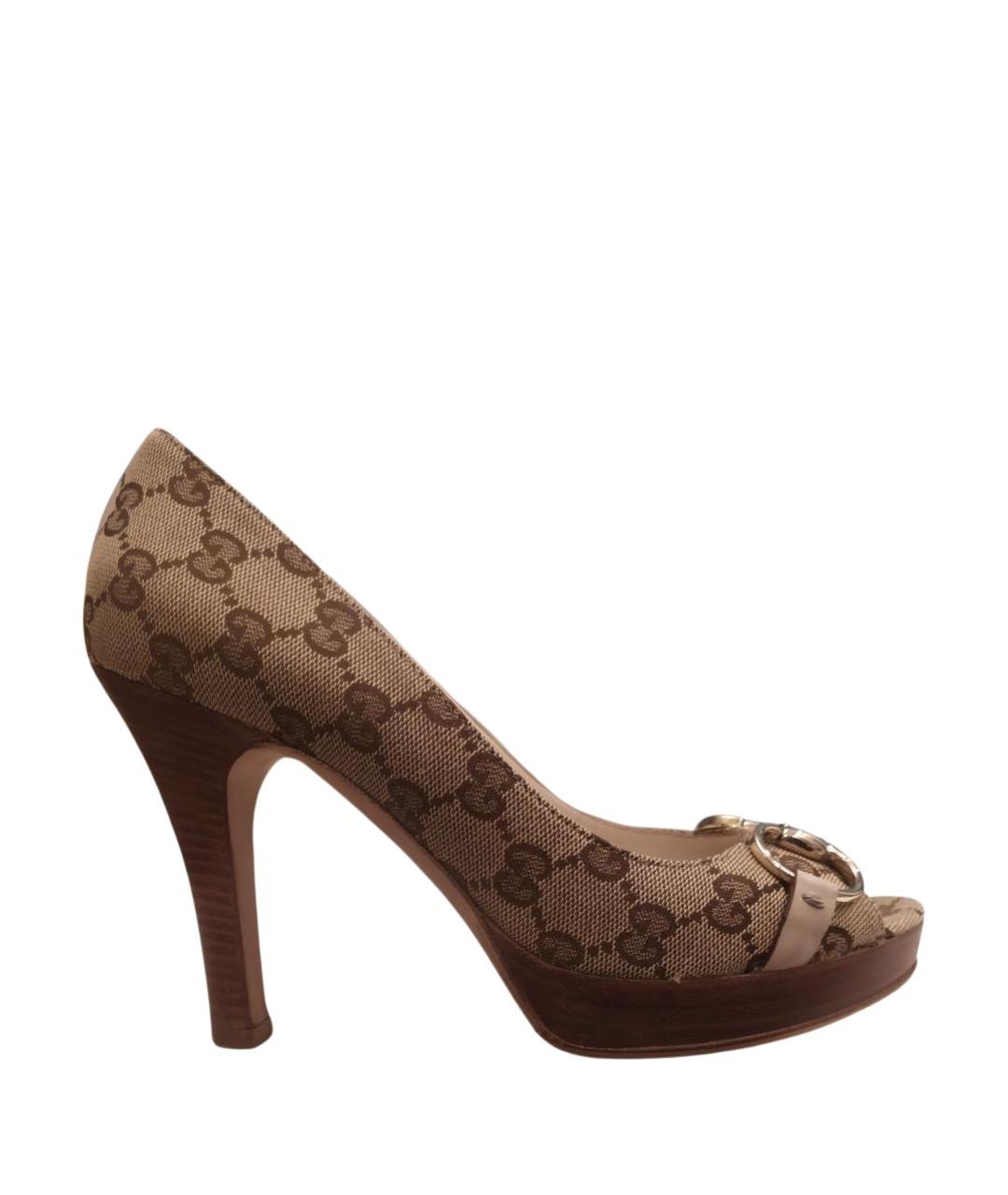 GUCCI Бежевые текстильные туфли, фото 1