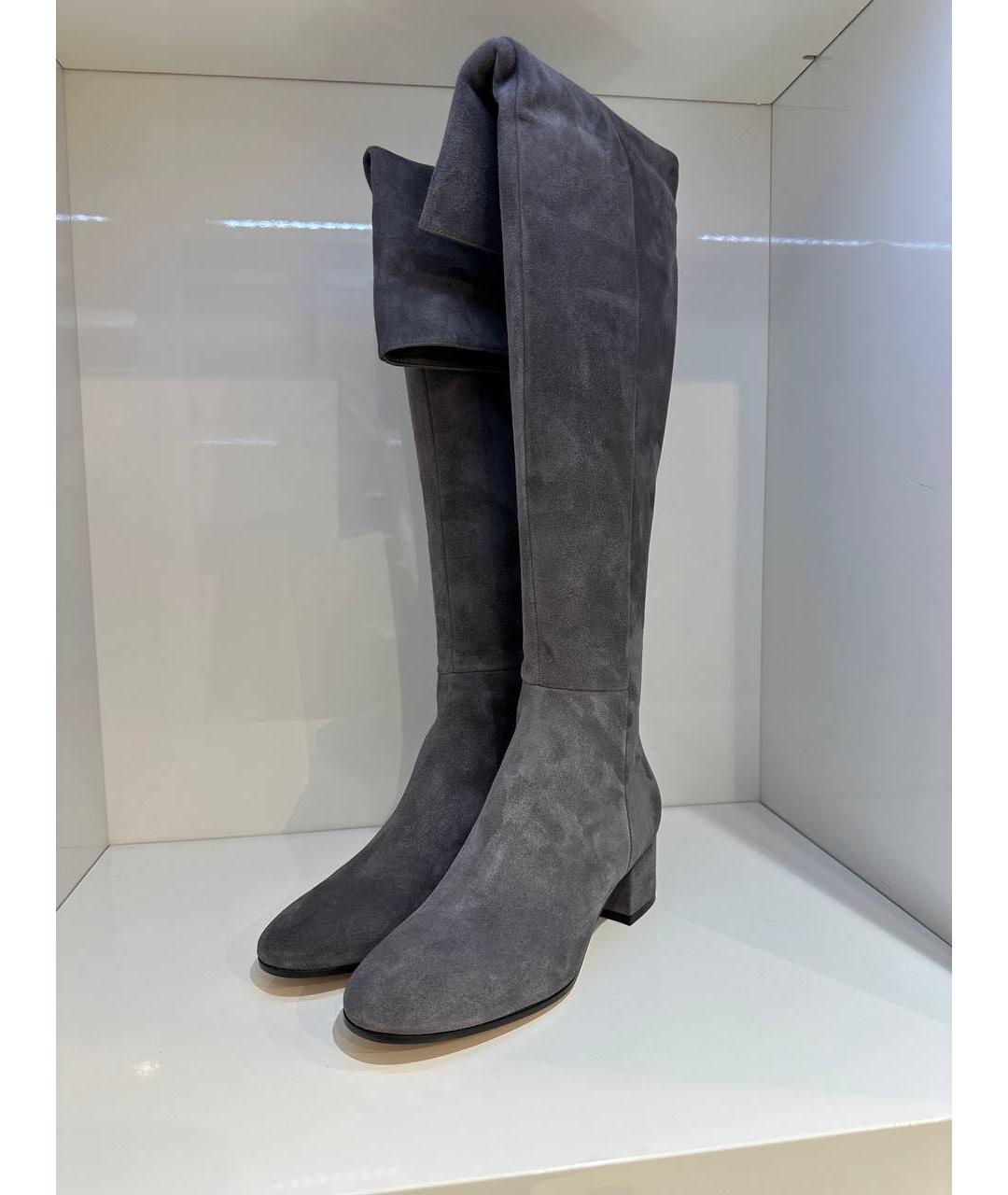 GIANVITO ROSSI Серые замшевые сапоги, фото 2