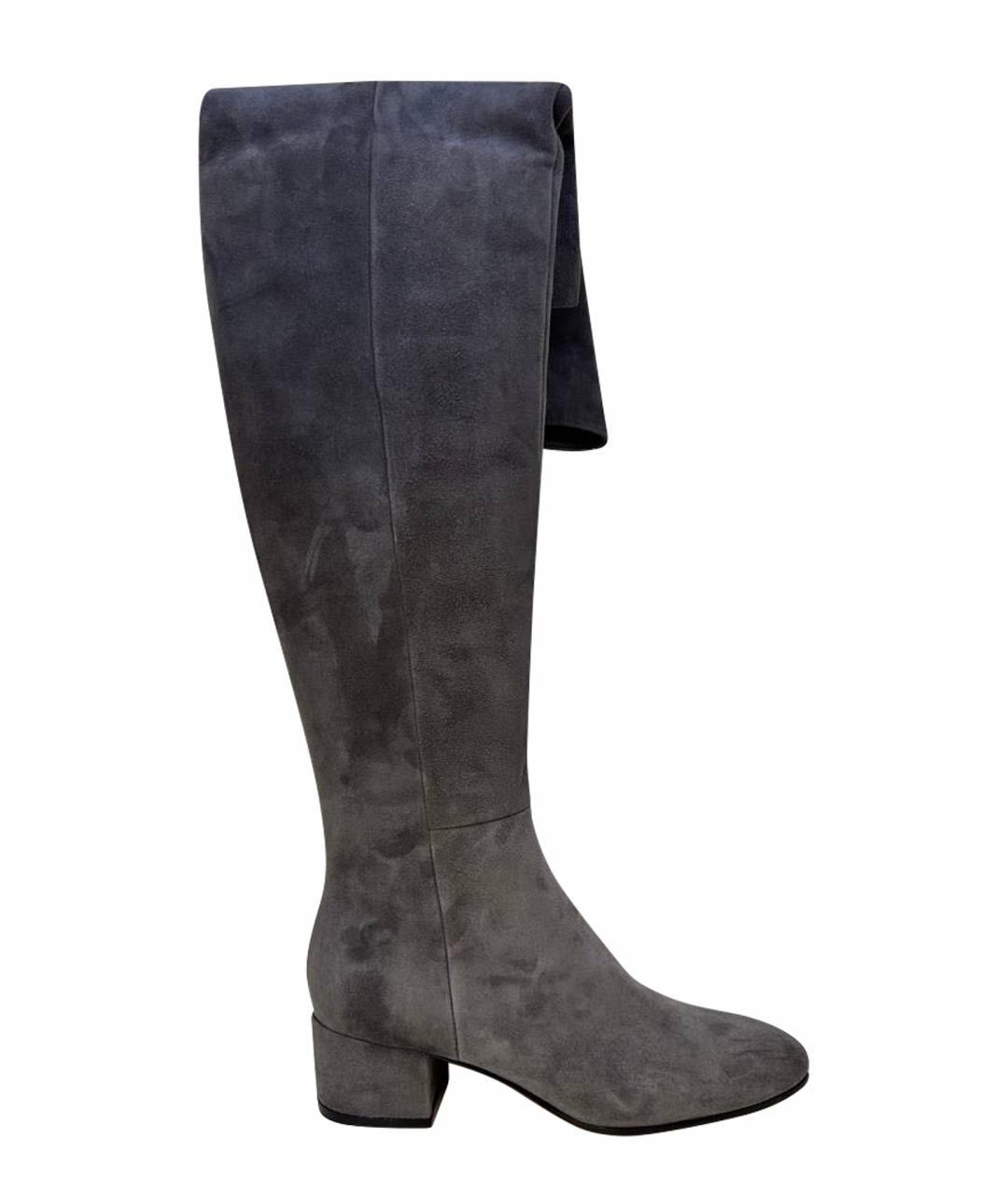 GIANVITO ROSSI Серые замшевые сапоги, фото 1