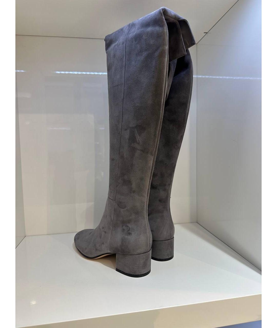 GIANVITO ROSSI Серые замшевые сапоги, фото 3
