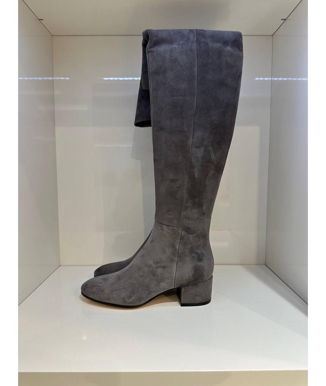GIANVITO ROSSI Серые замшевые сапоги, фото 4