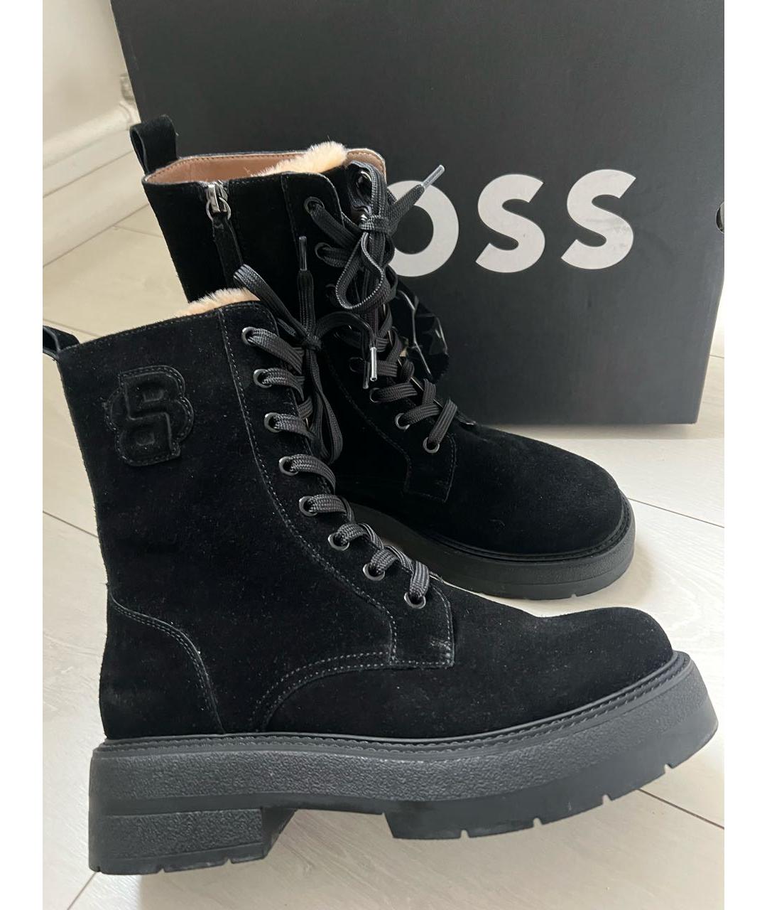 HUGO BOSS Черные замшевые ботинки, фото 7