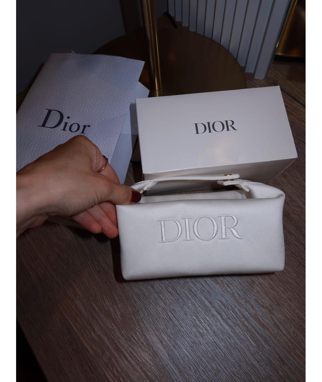 CHRISTIAN DIOR Белая хлопковая косметичка, фото 2
