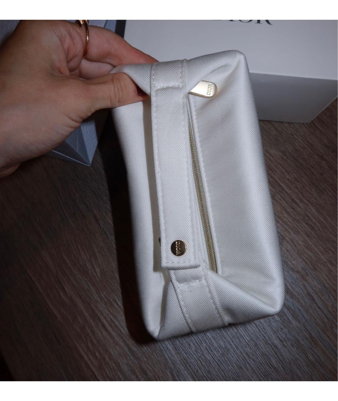 CHRISTIAN DIOR Белая хлопковая косметичка, фото 4