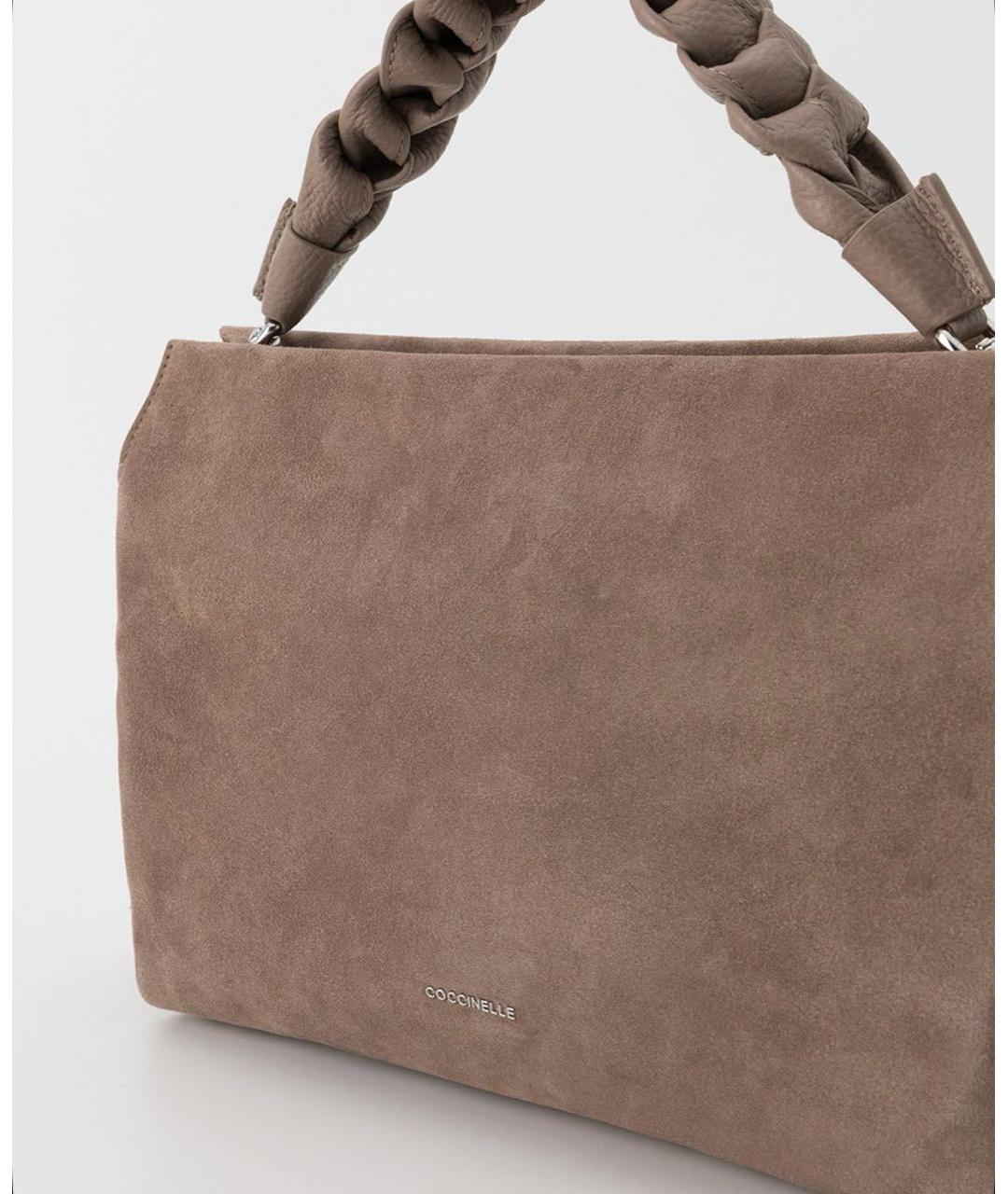 COCCINELLE Бежевая замшевая сумка с короткими ручками, фото 2