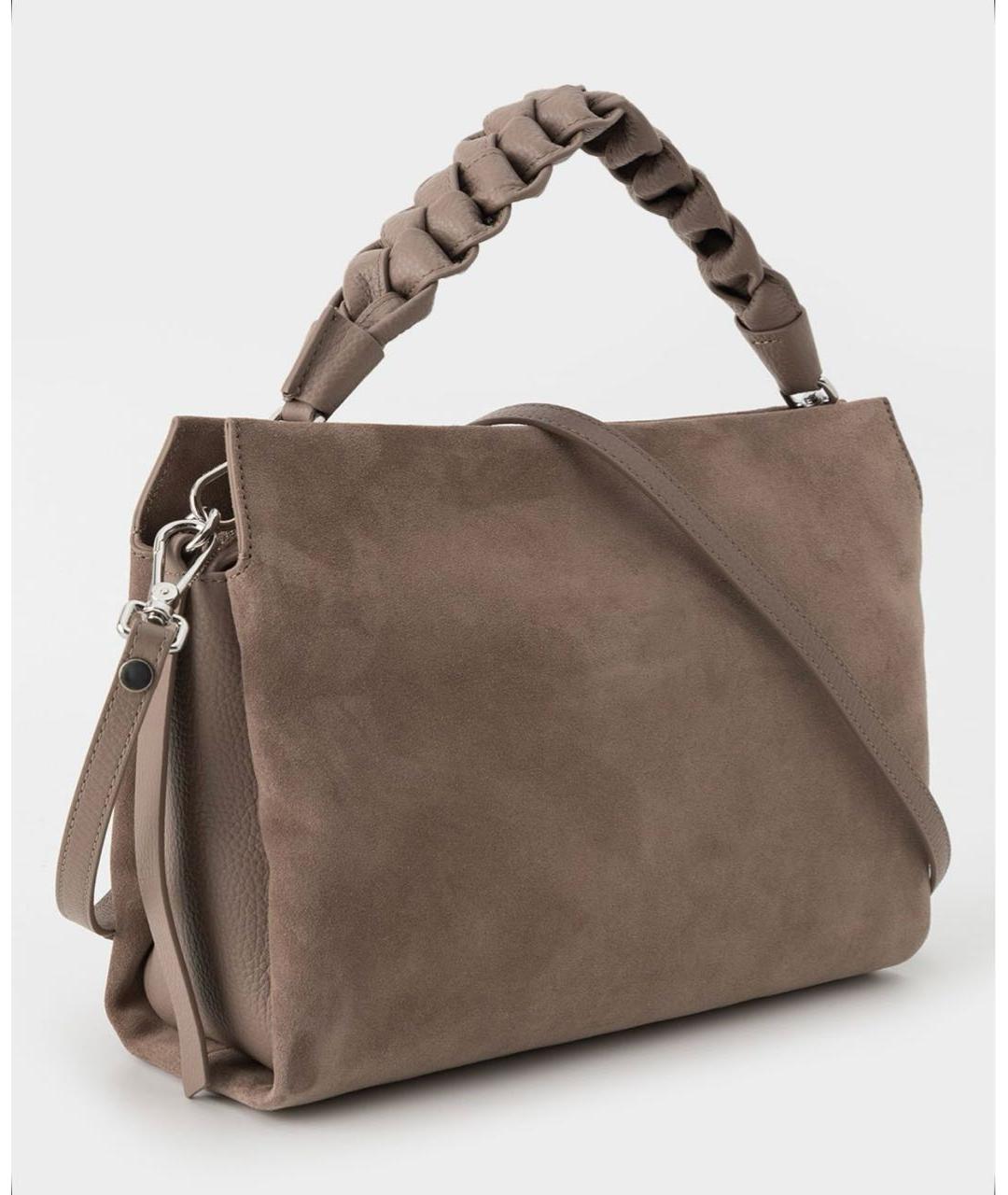 COCCINELLE Бежевая замшевая сумка с короткими ручками, фото 3