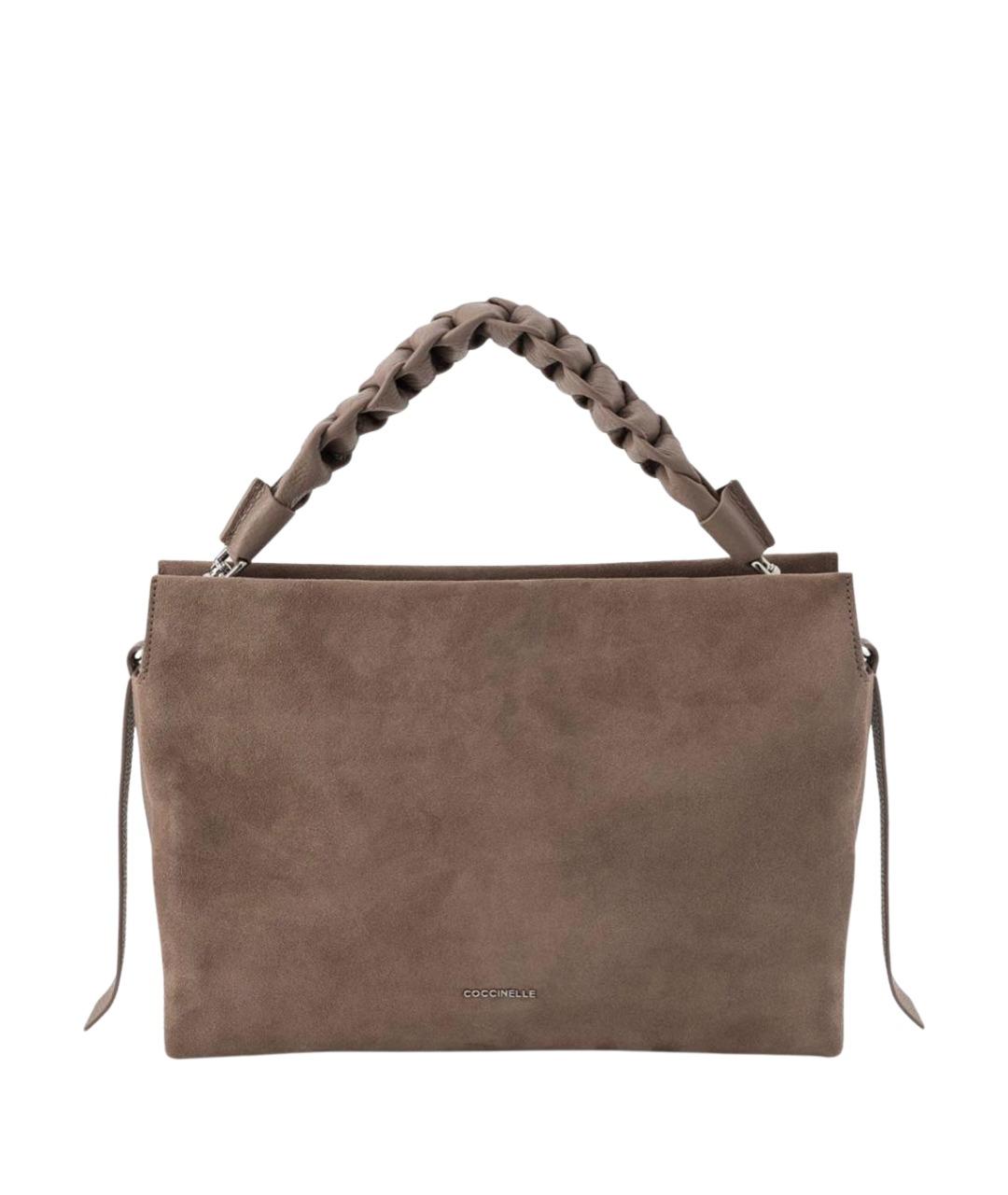 COCCINELLE Бежевая замшевая сумка с короткими ручками, фото 1