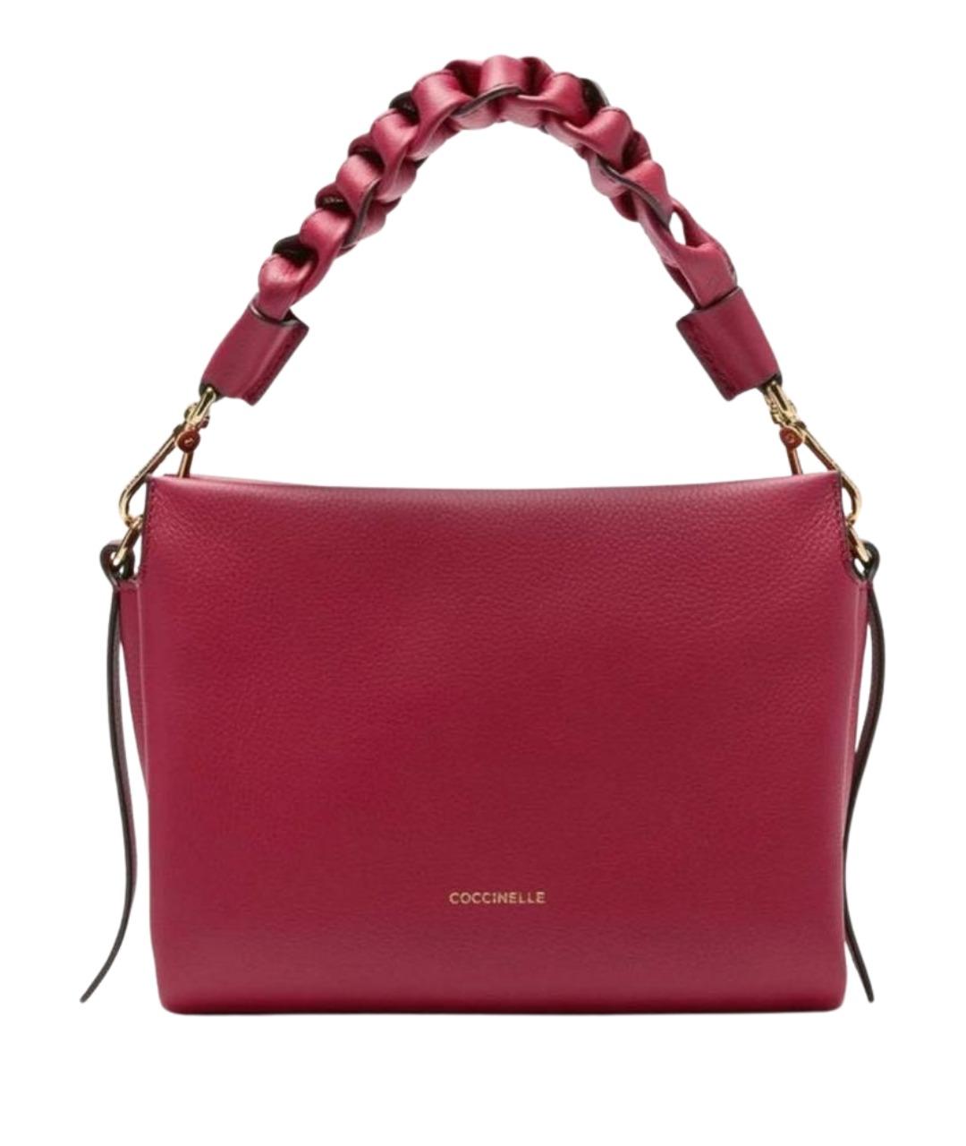 COCCINELLE Бордовая кожаная сумка через плечо, фото 1