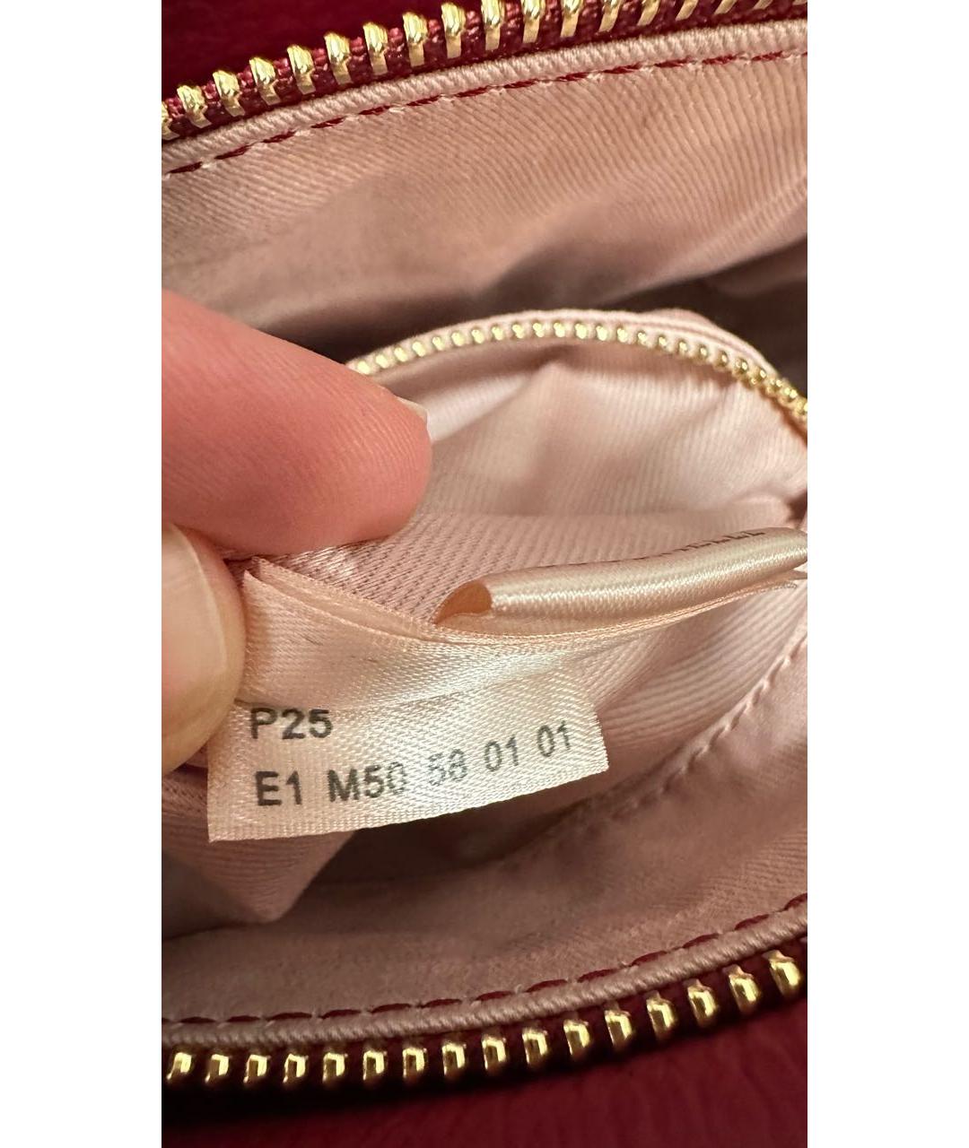 COCCINELLE Бордовая кожаная сумка через плечо, фото 5