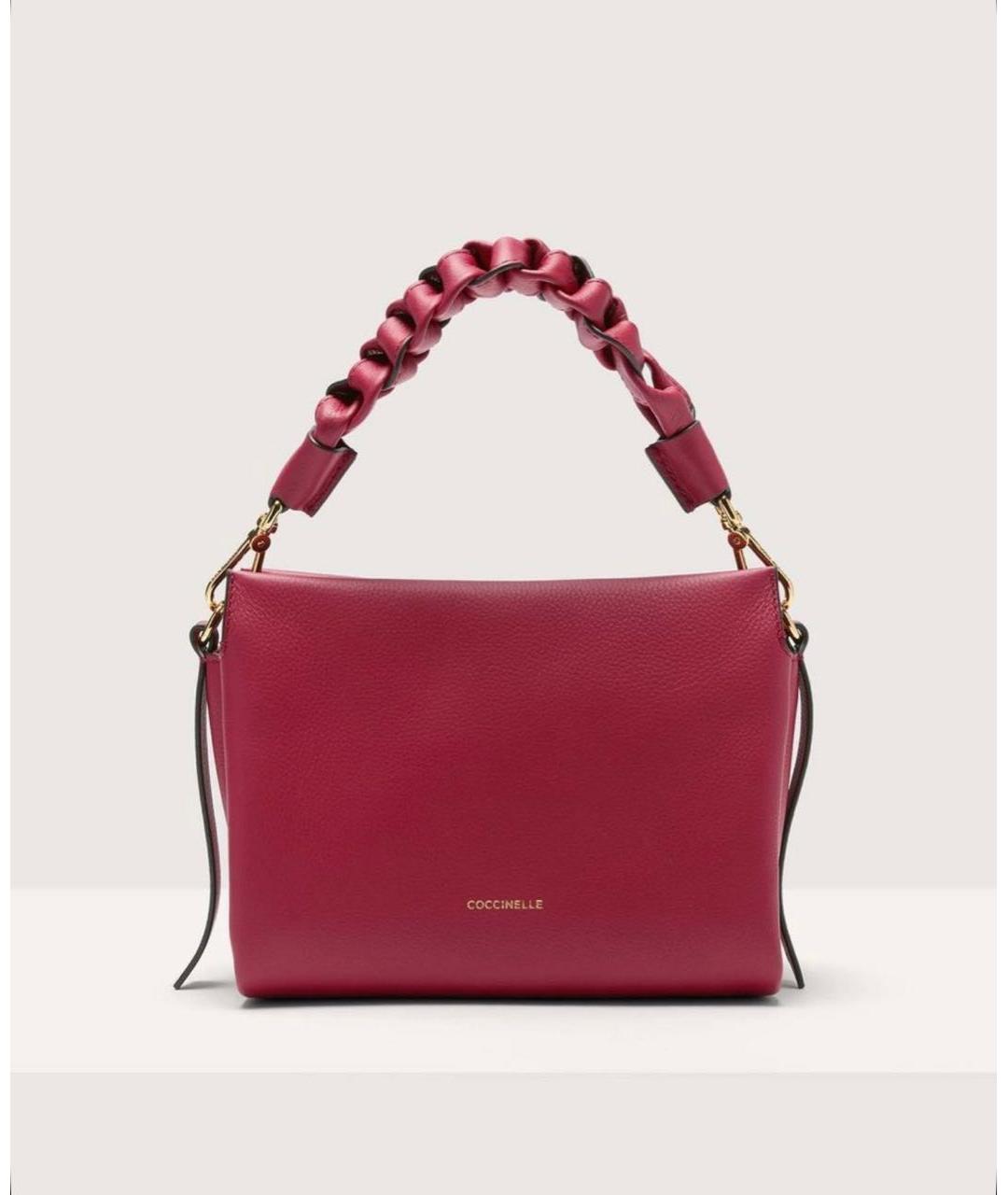 COCCINELLE Бордовая кожаная сумка через плечо, фото 6
