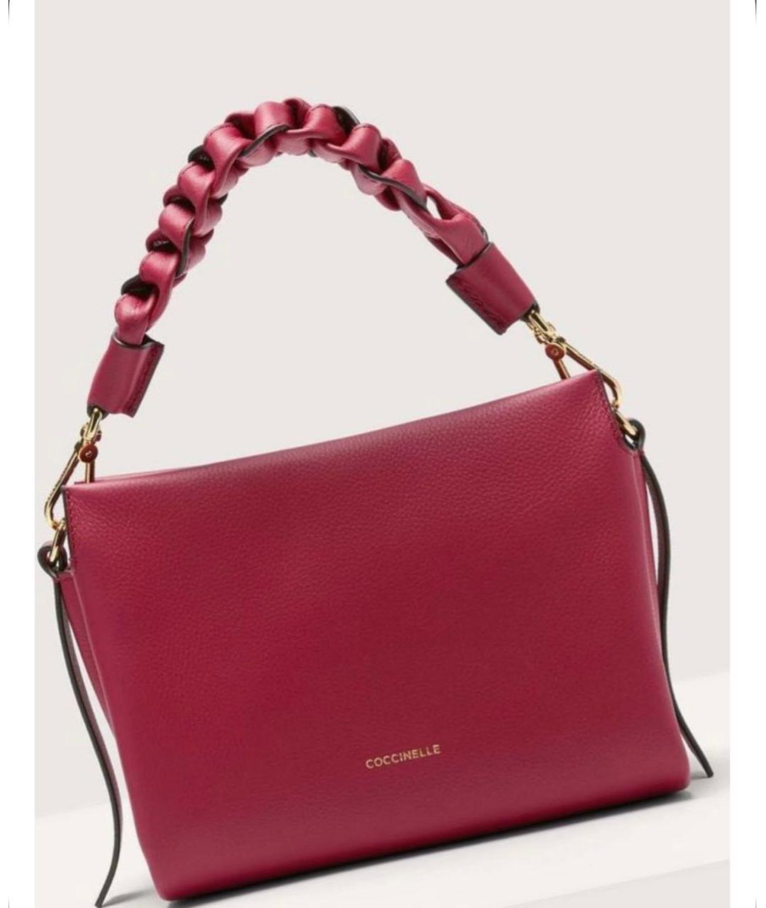 COCCINELLE Бордовая кожаная сумка через плечо, фото 3