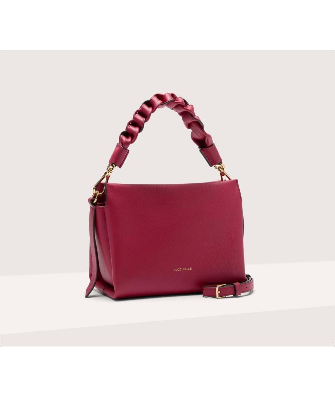 COCCINELLE Бордовая кожаная сумка через плечо, фото 2