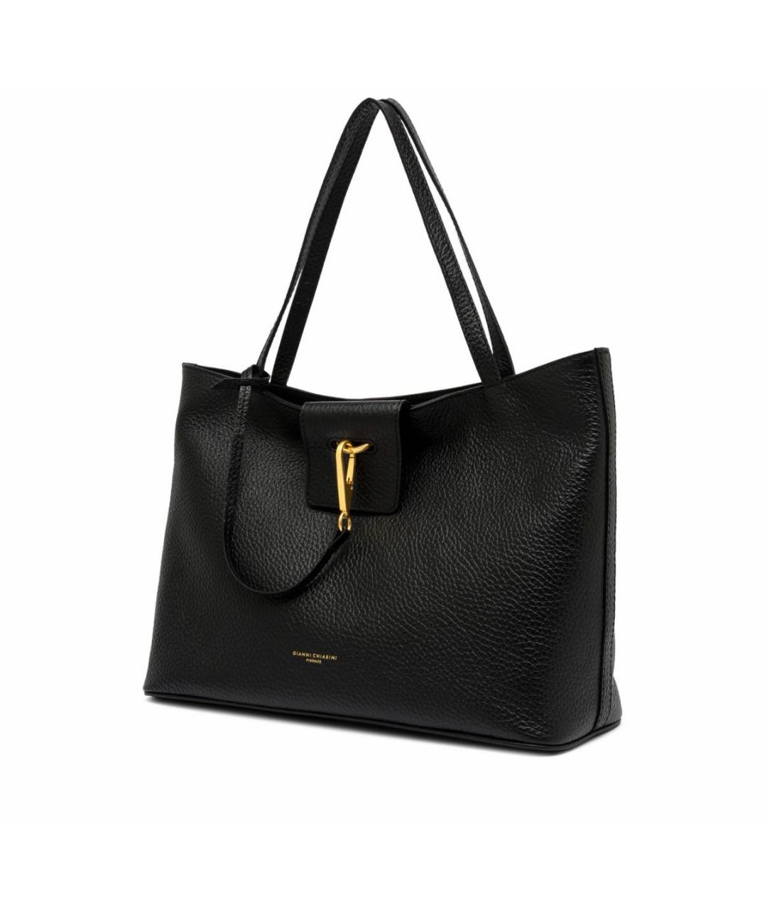 Gianni Chiarini Черная кожаная сумка тоут, фото 3