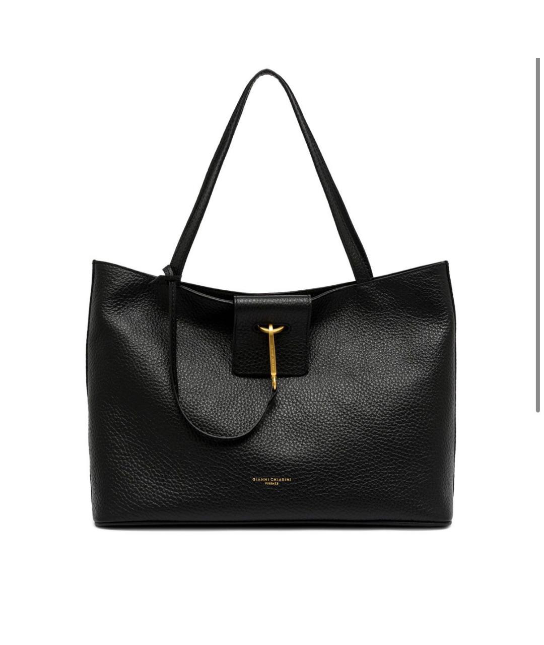 Gianni Chiarini Черная кожаная сумка тоут, фото 5