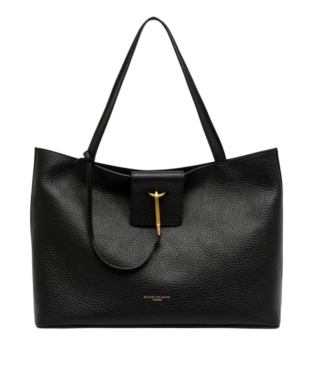 Gianni Chiarini Черная кожаная сумка тоут, фото 1
